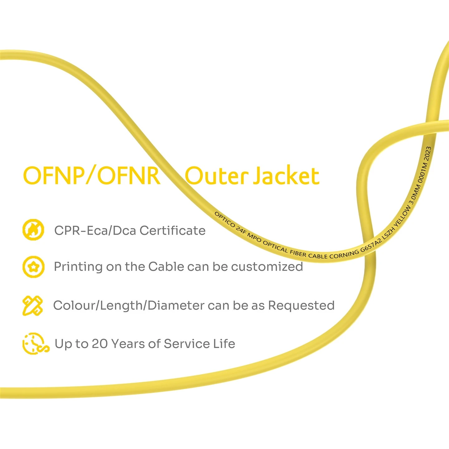 24F MPO Male To MPO Female Trunk Cable OS2 24F MPO Male To MPO Female Trunk Cable OS2
