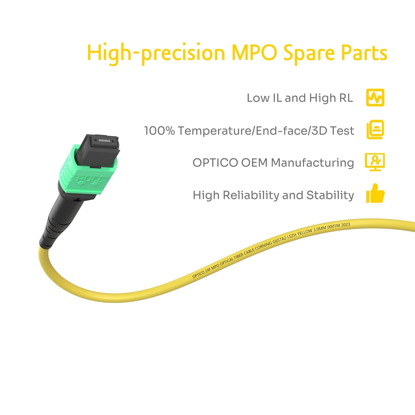 24F MPO Male To MPO Female Trunk Cable OS2 24F MPO Male To MPO Female Trunk Cable OS2