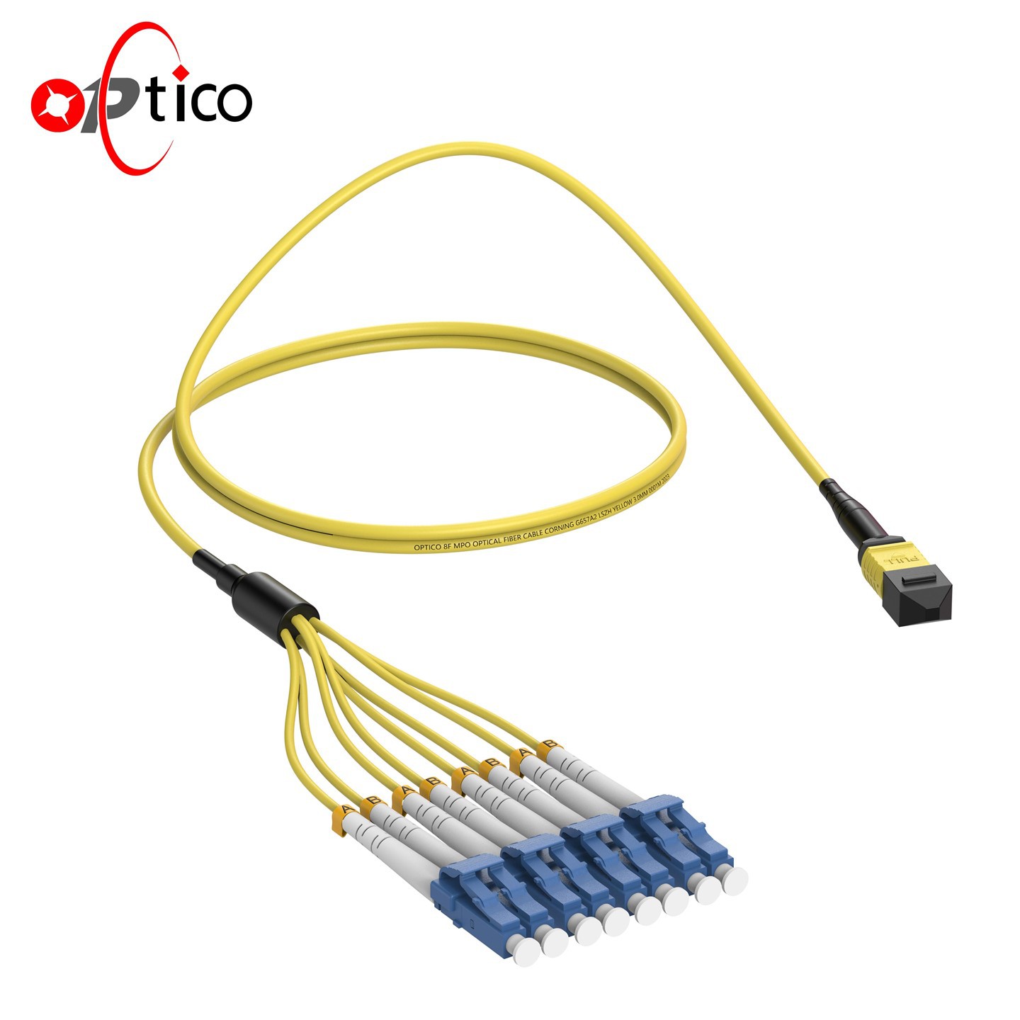 8F MPO MPO do LC Breakout Cable OS2