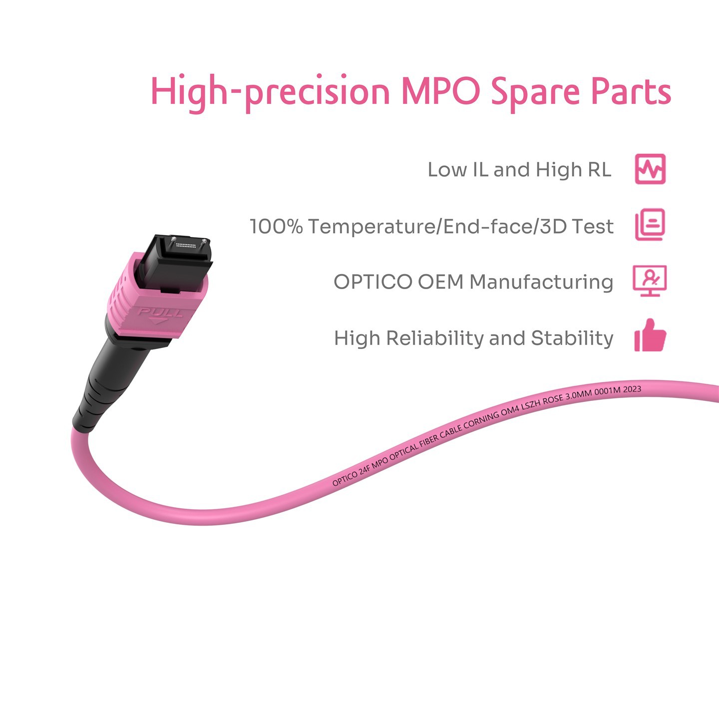 MPO-LC Multimode OM4 Fanout Fiber Optic Patch Cable 5 Meters